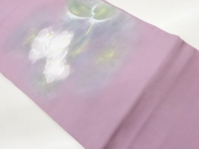 JAPANESE NAGOYA OBI / SHIOZE / KINSAI / HAND PAINTED / FLOWER